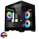 CIT Overseer MATX Case Black 6 Port Hub PWM & 3x ARGB