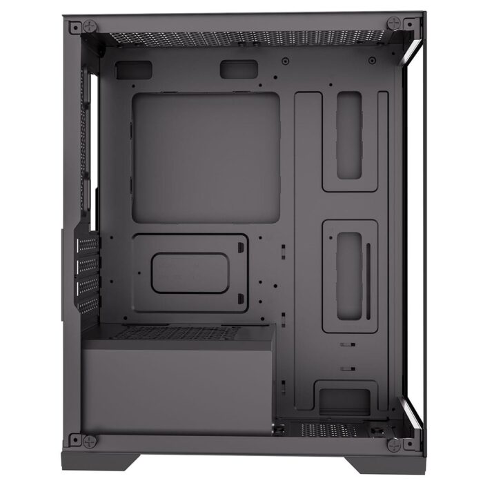 CIT Range Black MATX Gaming Case with Tempered Glass Front and Side Panels with 3 x CiT Celsius Dual-Ring Infinity Fans Bundled - Image 5