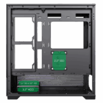 GameMax Vista MB Black MATX Gaming Case with Tempered Glass Front and Side Panels - Image 4