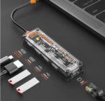 5 in 1 USB-C HUB Docking Station - Tansparent Mecha Series - Image 3