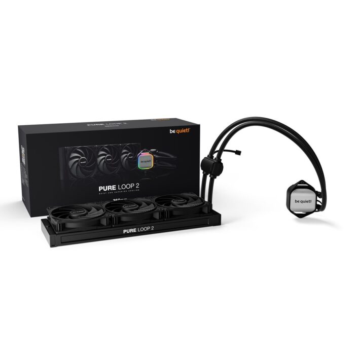 be quiet! Pure Loop 2 360mm AIO CPU Water Cooler, Universal Socket, 3x Pure Wings 3 120mm PWM high-speed fans, 2100RPM, ARGB - Image 2