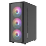 Cit Blade Black ATX Gaming Case with Tempered Glass Panels with 70 Percent Tint with 6 x Inner-Ring ARGB Fans and 6-Port Hub - Image 3