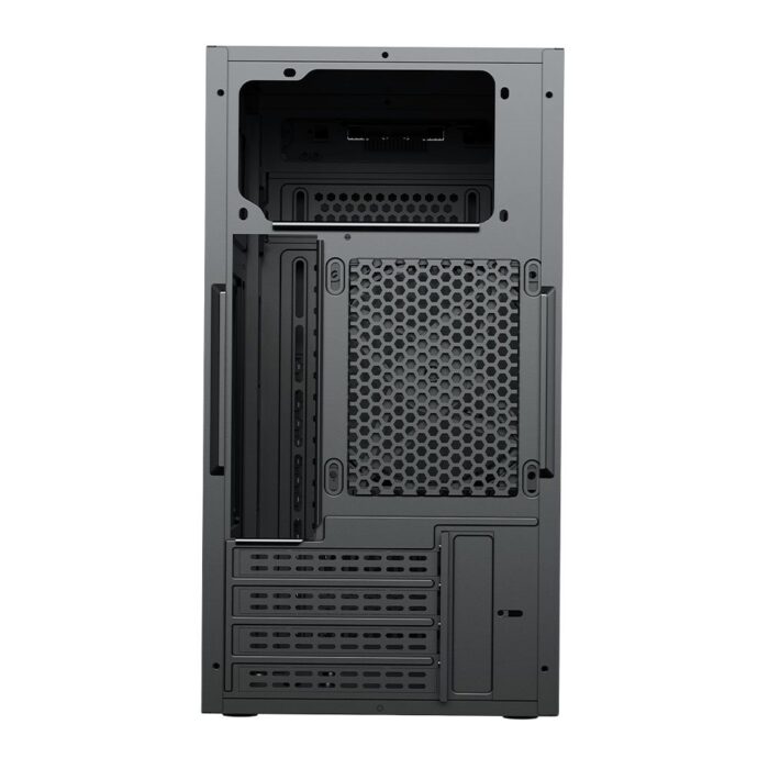 Vida Enterprise Black Office Case, Micro ATX, 12cm Fan, Mesh Front - Image 5