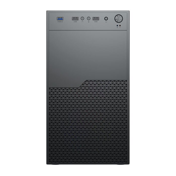 Vida Enterprise Black Office Case, Micro ATX, 12cm Fan, Mesh Front - Image 3