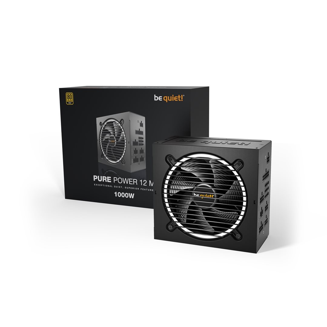 be quiet! Pure Power 12 M be quiet! Pure Power 12 M 1000W PSU, 80 PLUS Gold, Exceptionally Quiet 120mm Fan, ATX 3.0 - Image 1