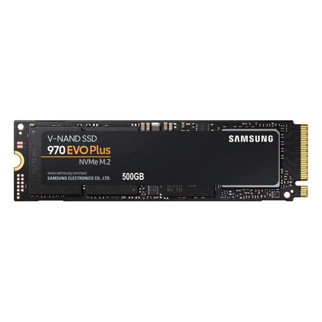 Samsung 970 EVO PLUS Samsung 970 EVO PLUS (MZ-V7S500BW) 500GB NVMe SSD, M.2 Interface, PCIe Gen3, 2280, Read 3000MB/s, Write 3200MB/s - Image 1