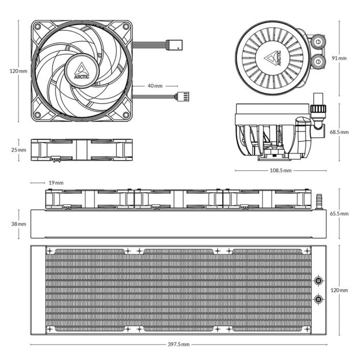 Arctic Liquid Freezer III 360 ARGB Black All In One Liquid CPU Cooler - Image 5