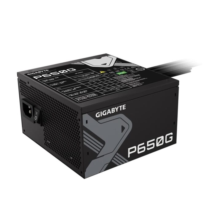 GIGABYTE P650G 650W PSU, 120mm Silent Hydraulic Bearing Fan, 80 PLUS Gold, Non Modular, UK Plug, 100% Japanese Capacitors, - Image 2
