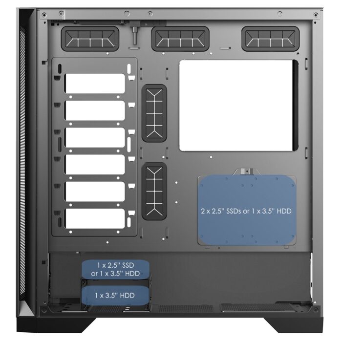 CIT PRO Creator XE Black Case Mid-Tower E-ATX PC Black Gaming Case With Mesh Front Panel and Tempered Glass Side Panel - Image 8