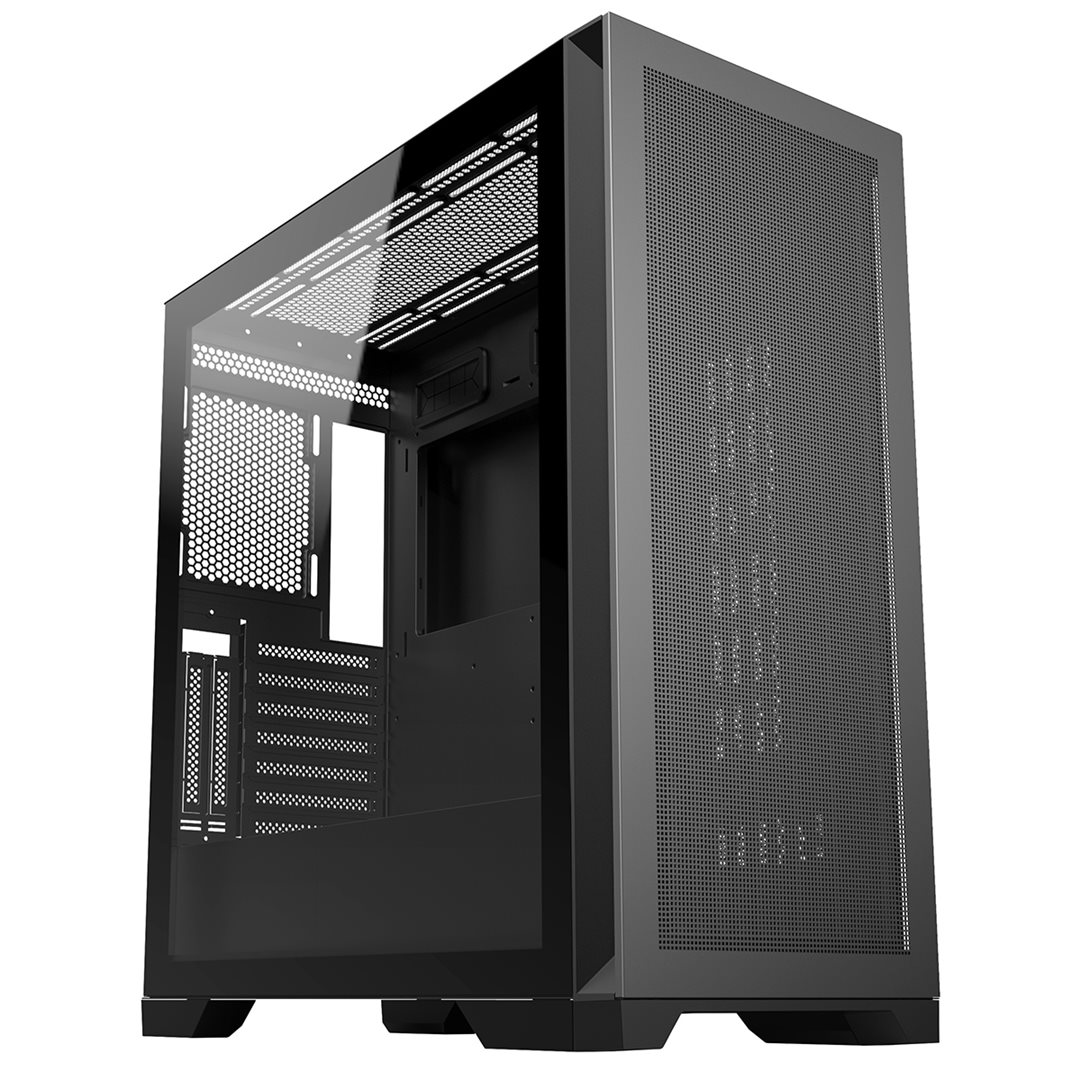 CIT PRO Creator XE Black CIT PRO Creator XE Black Case Mid-Tower E-ATX PC Black Gaming Case With Mesh Front Panel and Tempered Glass Side Panel - Image 1