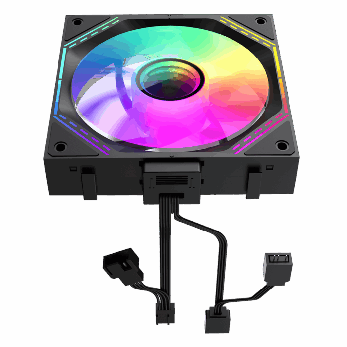 GameMax Black Link (3 Pack) Infinity Mirror ARGB Black 4pin PWM Linked Cooling Fans - Image 7
