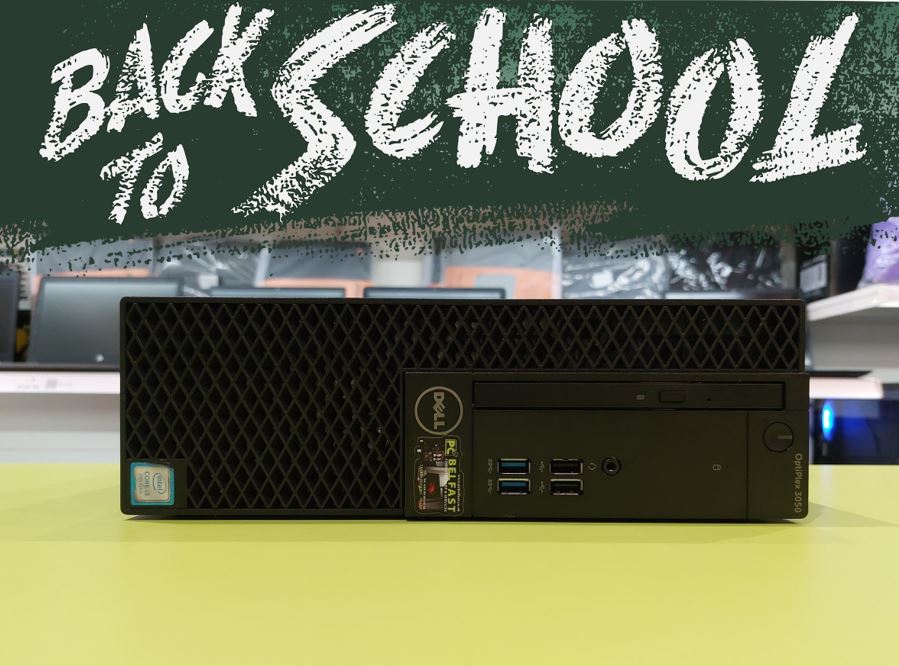 HP BACK TO SCHOOL 0 Basic Desktop Bundle - Dell Optiplex 3050 Intel i3 7th Gen. 3.90GHz / 8GB RAM / 120GB SSD / 24" Dell Monitor / Keyboard & Mouse / Speakers - Image 1