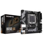 Gigabyte B650I AX Ultra Durable AMD AM5 Motherboard, Mini-ITX, 2x DDR5, 2x USB-C Port, 2.5GbE LAN, Wi-Fi 6E