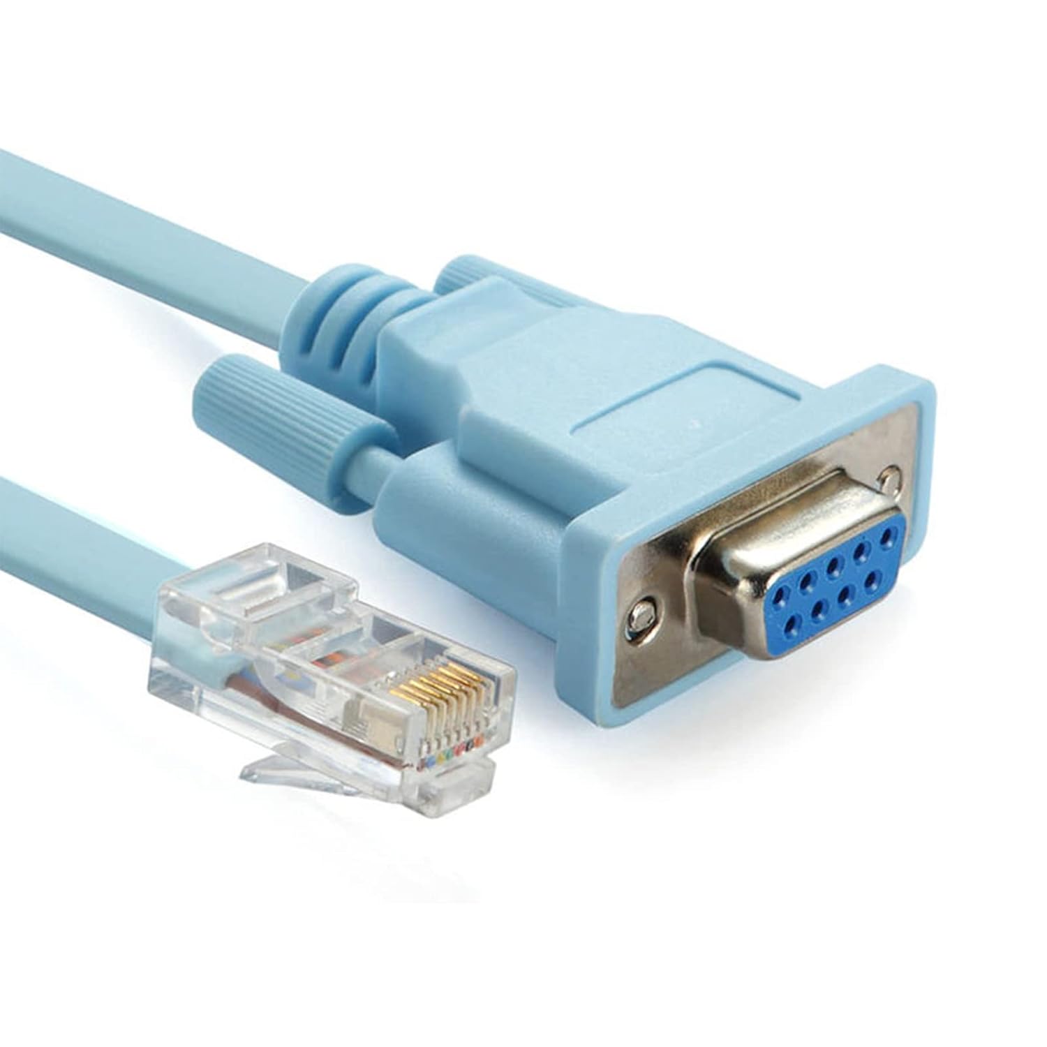RJ45 Male to DB9 RS232 RJ45 Male to DB9 RS232 Female Network Console Cable Adapter Converter for Cisco Switch Router, 1.8m - Image 1
