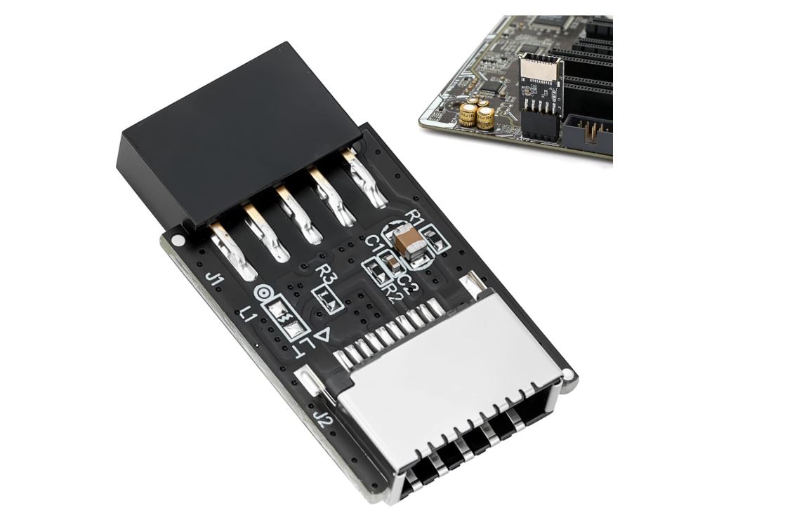 USB 2.0 Internal Header USB type C USB 2.0 Internal Header USB (9-Pin) to 3.1/3.2 Type-C (20-Pin) - Image 1