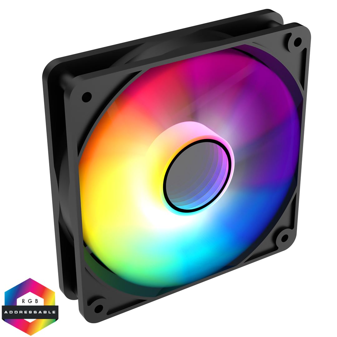 CiT Halo 120mm Infinity ARGB Cit Halo 120mm Infinity ARGB Black 4pin PWM PC Cooling Fan - Image 1