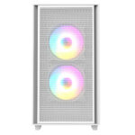 Cit Level 4 White Micro-ATX Mesh PC Gaming Case with 3 x 120mm RGB Rainbow Fans - Image 3