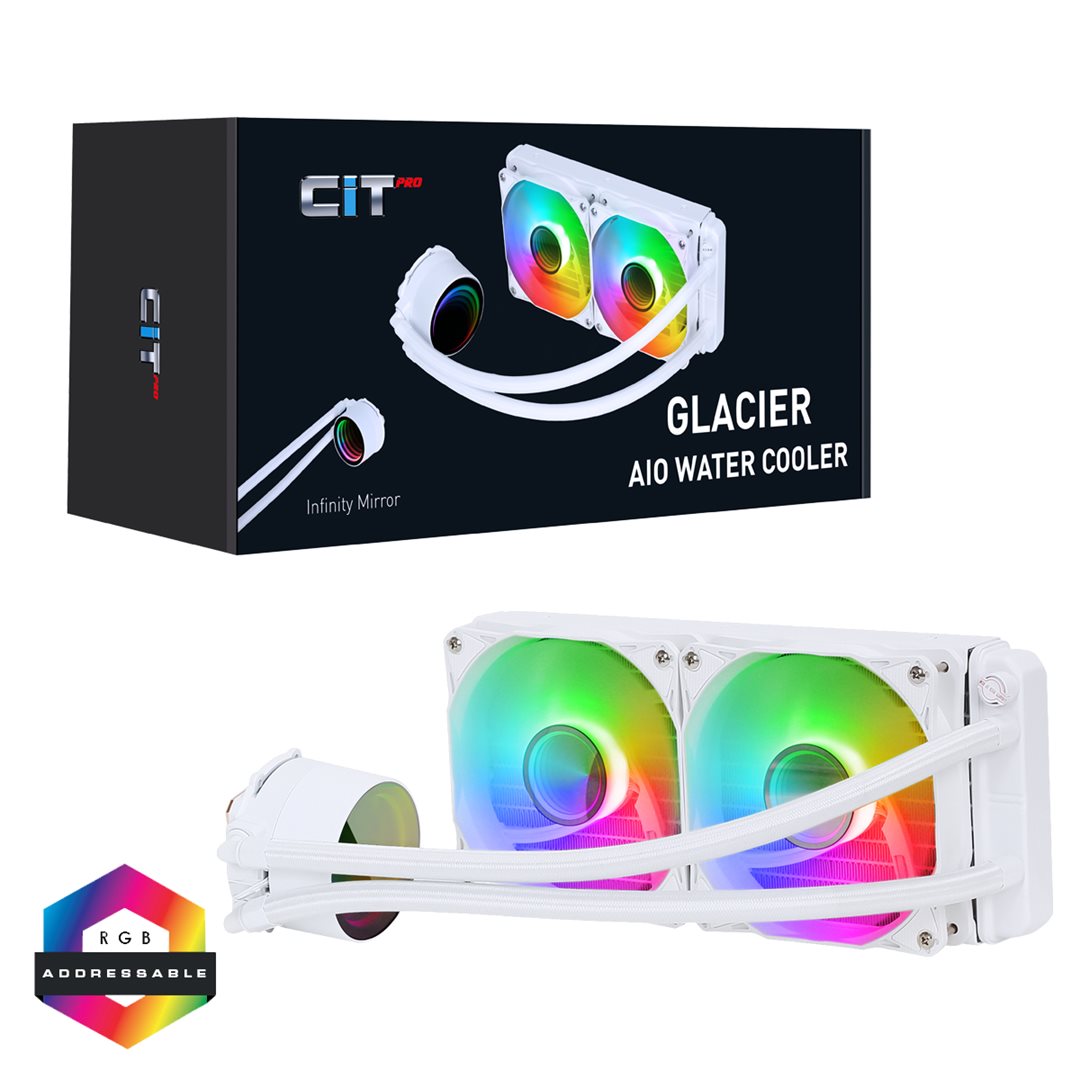Cit Pro Glacier White Cit Pro Glacier Watercooler 240mm White ARGB Infinity - Image 1