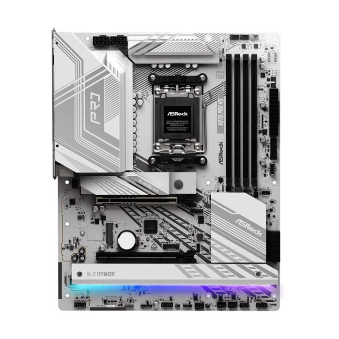 ASRock X870 PRO RS AMD AM5 Socket Motherboard, ATX, 4x DDR5 Slots, 3x M.2 Sockets, 3x USB-C Port, 2.5GbE LAN, 1x HDMI Port - Image 2