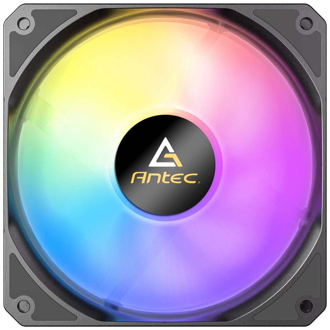 Antec P12R ARGB Antec P12R ARGB Reverse PWM 120mm Fan - 4-Pin, Black, High-Airflow Cooling, 9-Blade Design with Anti-Vibration Pads - Image 1