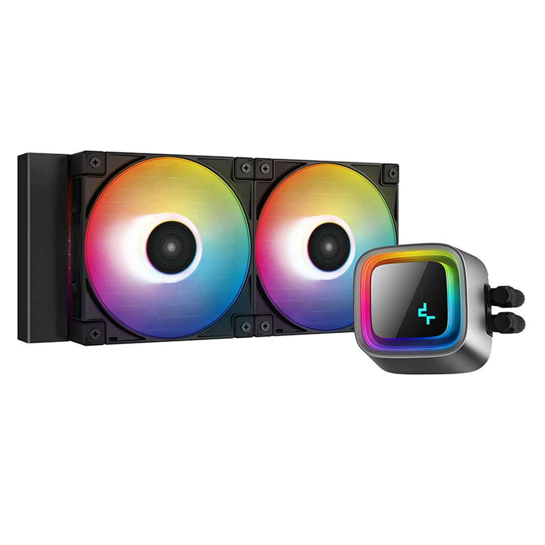 DeepCool LS520 DeepCool LS520 Premium AiO Liquid CPU Cooler, Universal Socket, 240mm, PWM 2250RPM Cooling Fans, ARGB LED Lighting, Black - Image 1
