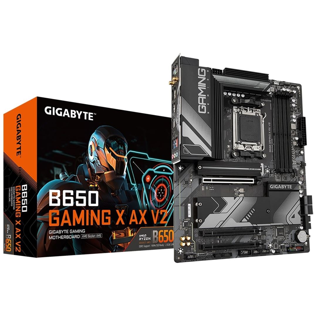 Gigabyte B650 GAMING X AX V2 Gigabyte B650 GAMING X AX V2 AMD AM5, Motherboard, ATX, 4x DDR5, 2.5GbE LAN, Wi-Fi 6E - Image 1