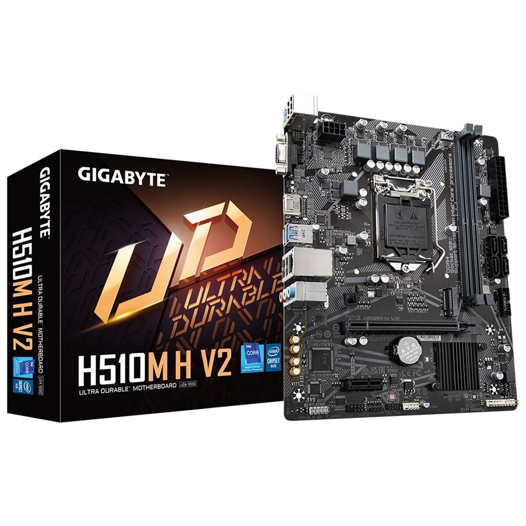 Gigabyte H510M H V2 Gigabyte H510M H V2 Ultra Durable Intel 1200 Socket Motherboard, Micro-ATX - Image 1
