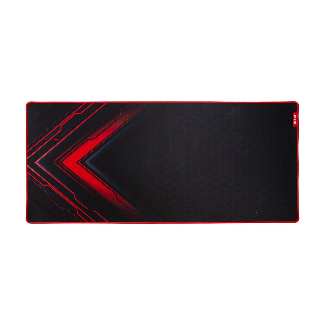 Marvo G48 Gaming Mouse Pad, X-Large Marvo G48 Gaming Mouse Pad, X-Large 900x400x3mm, Non-Slip Rubber Base and Stitched Edges, Black and Red - Image 1