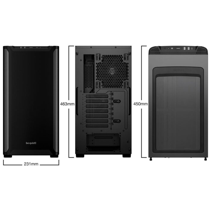 be quiet! Pure Base 501 Case, Black, Mid Tower, 2 x USB Type-A, 1 x USB Type-C, Exchangeable Top Cover for Silent or High Performance - Image 5