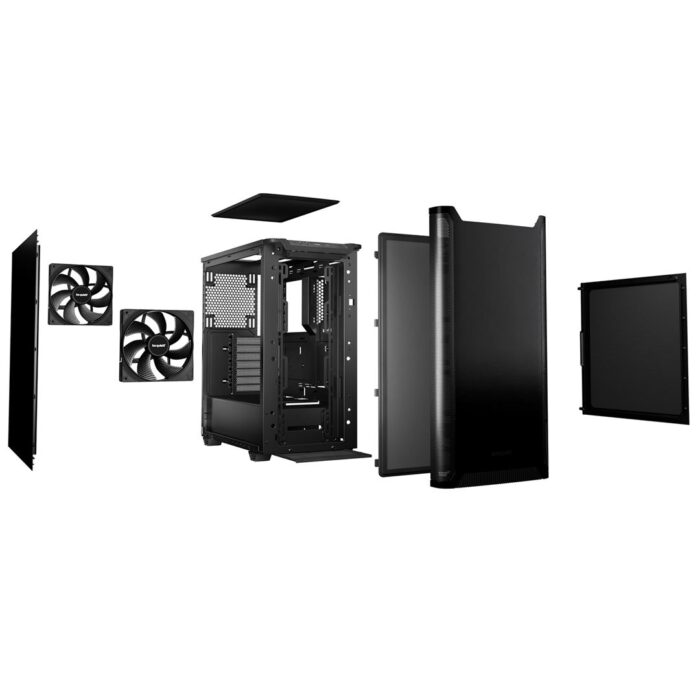 be quiet! Pure Base 501 Case, Black, Mid Tower, 2 x USB Type-A, 1 x USB Type-C, Exchangeable Top Cover for Silent or High Performance - Image 3