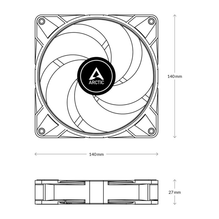 Arctic P14 Max High-Speed 14cm PWM Case FanWhite - Image 4
