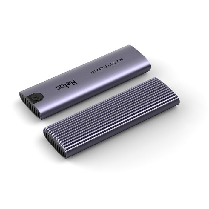 Netac WH51 M.2 PCIe/SATA SSD Caddy, USB 3.1 Gen2 Type-C, Compatible with 2280/2260/2242/2230, Aluminium, USB A+C to USB-C Cable - Image 3