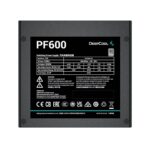 DeepCool PF600 600W PSU, 120mm Silent Hydraulic Bearing Fan, 80 PLUS White, Non Modular, Flat Black Cables - Image 3