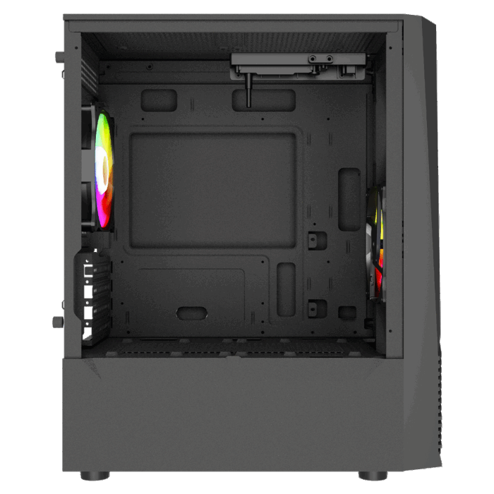 Vida Genesis Black ARGB Gaming Case w/ Glass Window, Micro ATX, 2x ARGB Fans, Front ARGB Strip - Image 5