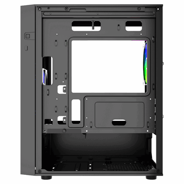 Vida Genesis Black ARGB Gaming Case w/ Glass Window, Micro ATX, 2x ARGB Fans, Front ARGB Strip - Image 6