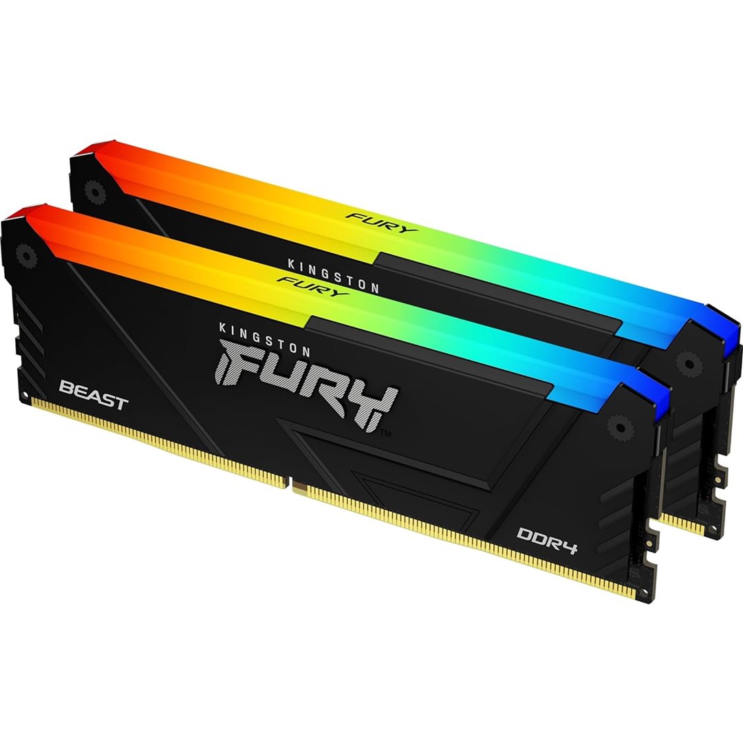 Kingston FURY Beast ddr4 32GB, (2x16GB) 3200MHz, Kingston FURY Beast System Memory, RGB, DDR4 - Image 1