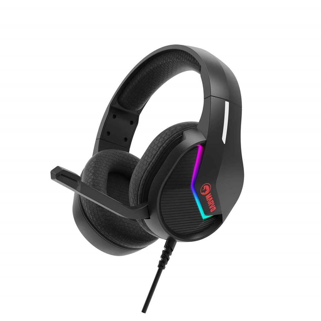 Scorpion H8618 Tactic 40 Black 0 Marvo Scorpion H8618 Tactic 40 USB 2.0 Wired Gaming RGB Headset Black - Image 1
