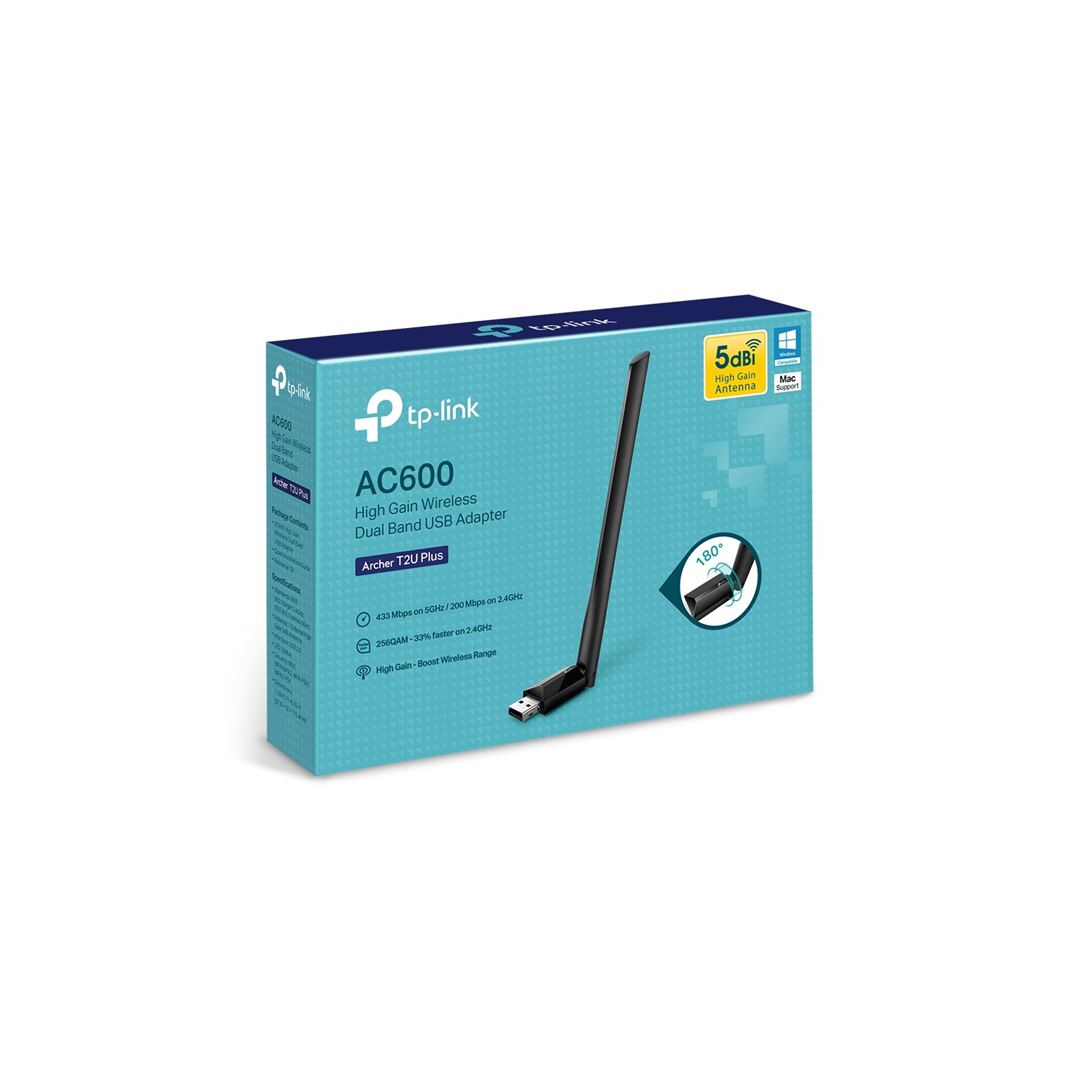 TP-Link Archer T2U Plus 1 TP-Link Archer T2U Plus 433Mbps Wi-Fi 5 USB Adapter - Image 1