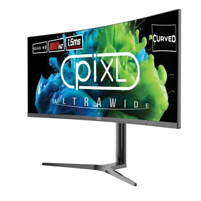 piXL 34 Inch Ultrawide Curved Gaming Monitor, 165Hz, 1.5ms Response Time, 3440x1440 Resolution, HDMI, DP - Image 3