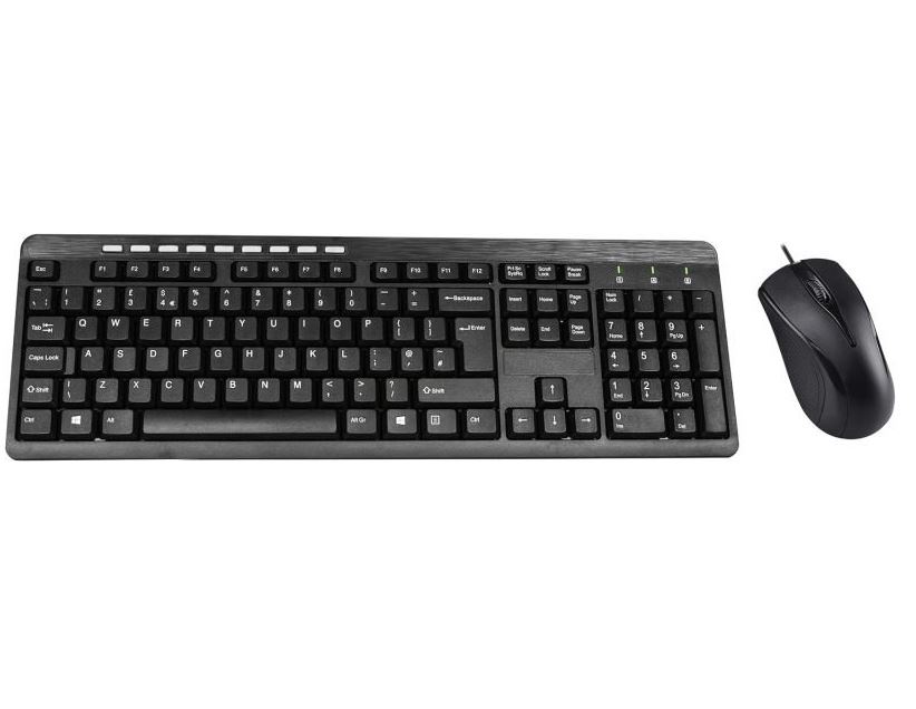 CiT KBMS-001 Wired Keyboard and Mouse Set - Black CiT KBMS-001 Wired Keyboard and Mouse Set - Black - Image 1
