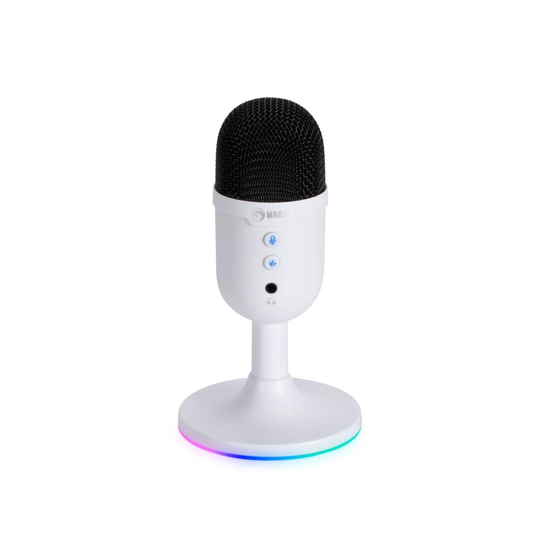 Marvo Scorpion MIC-06 Blast 40 w Marvo Scorpion MIC-06 Blast 40 USB RGB Noise Cancelling Wired Microphone (White) - Image 1