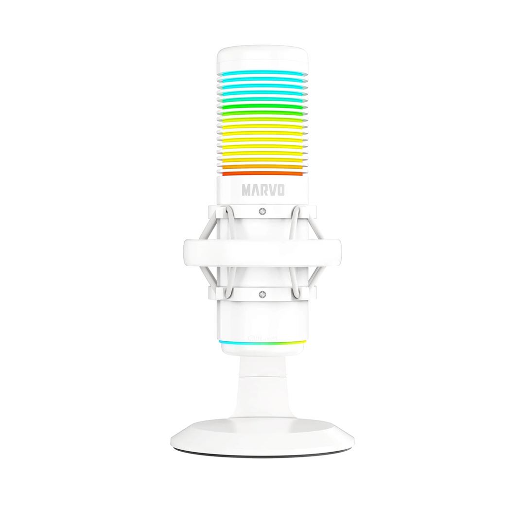 Marvo Scorpion MIC-07 Blast 60 Marvo Scorpion MIC-07 Blast 60 USB RGB Noise Cancelling Wired Gaming Microphone (White) - Image 1