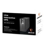 Armour 850VA UPS, 480W, LED Indicators, 2x UK Plug, 2x RJ45, USB - Image 5