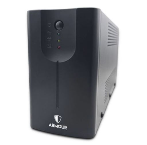 UPS Armour 850 3 Armour 850VA UPS, 480W, LED Indicators, 2x UK Plug, 2x RJ45, USB - Image 1