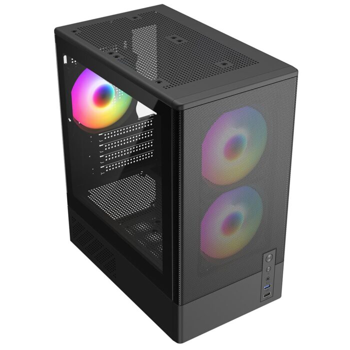 CIT F3 Black 3x ARGB Fan Mesh Front - Image 2
