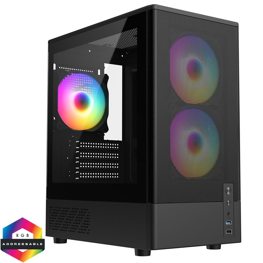 CIT F3 Black CIT F3 Black 3x ARGB Fan Mesh Front - Image 1