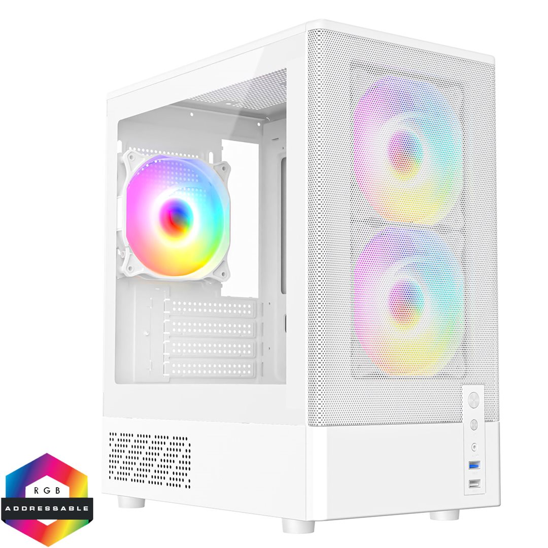 CIT F3 White CIT F3 White Micro ATX 3 x ARGB Fans - Image 1