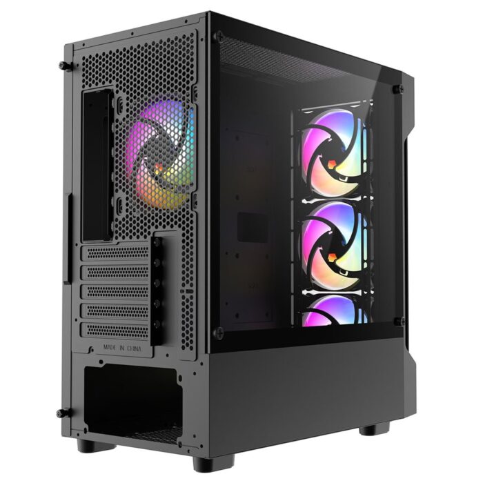 CiT Tsunami Black MATX 4 x120mm Inner-Ring ARGB Fans - Image 5