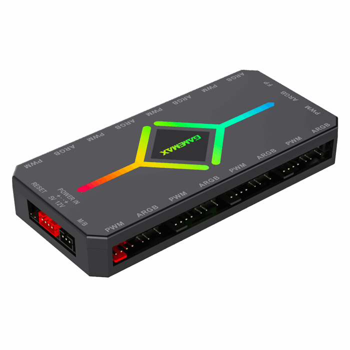 GameMax 9 Port HUB V4.0 PWM ARGB SYNC & RF Remote - Image 3