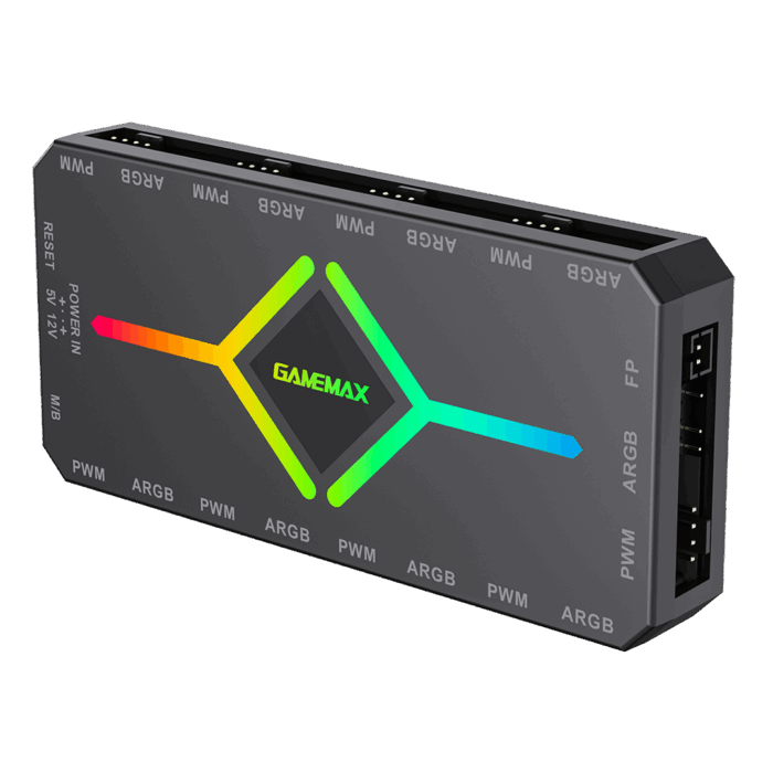 GameMax 9 Port HUB V4.0 PWM ARGB SYNC & RF Remote - Image 2